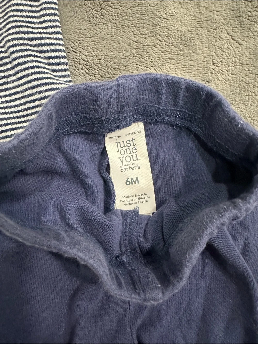 Carter's Navy & White Striped Bodysuit with Navy Leggings
